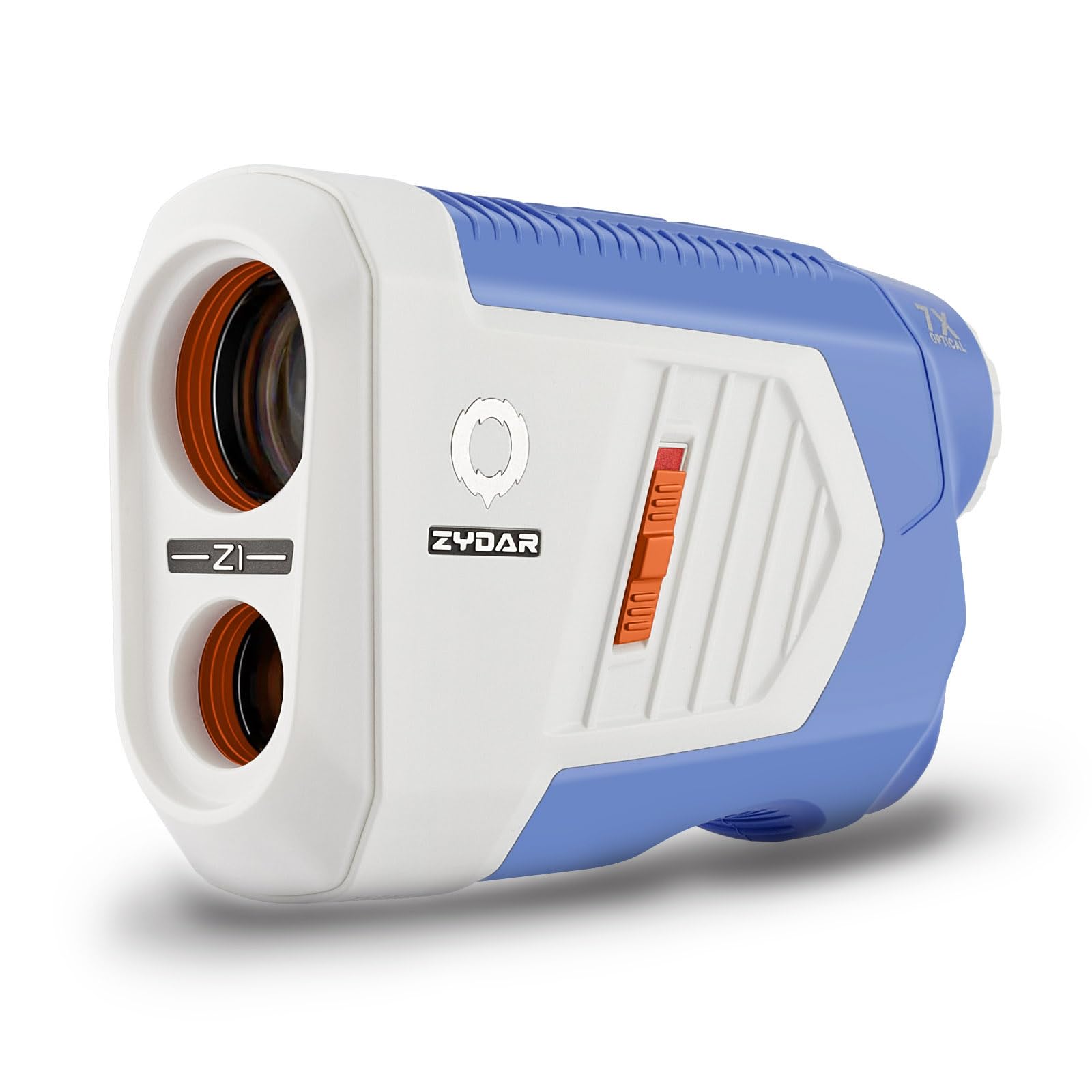 ZYDAR Z1 Golf Rangefinder with Slope Switch Laser Rangefinder 1300 Yard Range Finder Golf Cart Magnet 7X Magnification Flag Lock w Pulse Tournament Legal Weather Resistant Blue